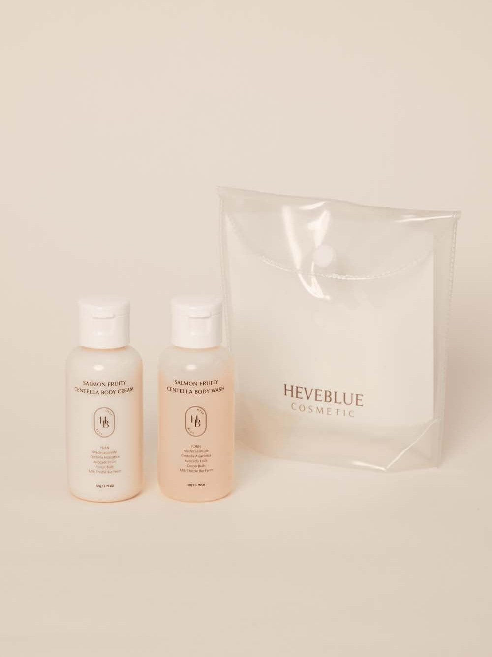 HEVEBLUE Salmon Fruity Centella Body Travel Kit - Song of Skin